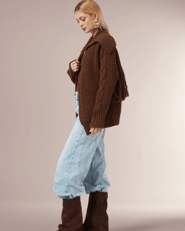 Cardigan with Fringes NF2615 - Image 3