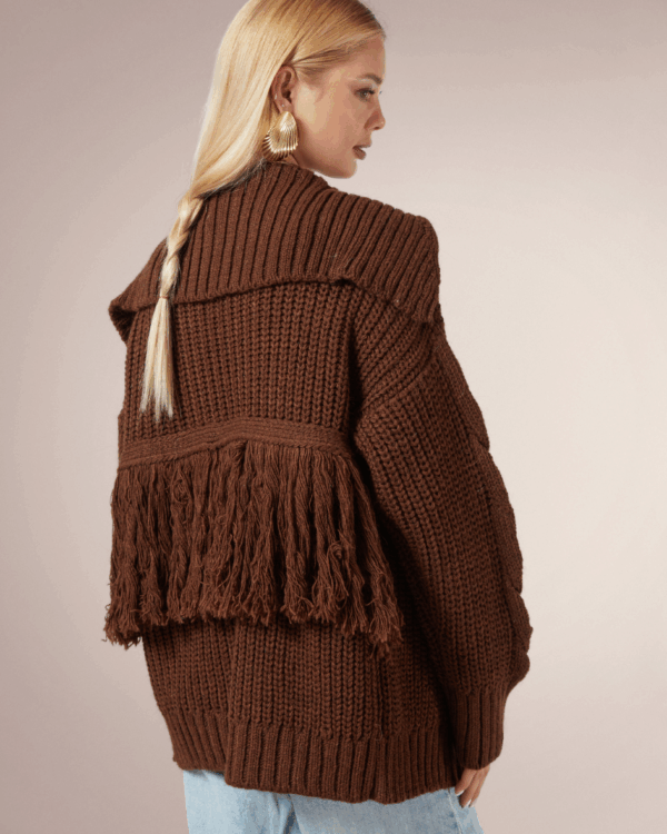 Cardigan with Fringes NF2615 - Image 2
