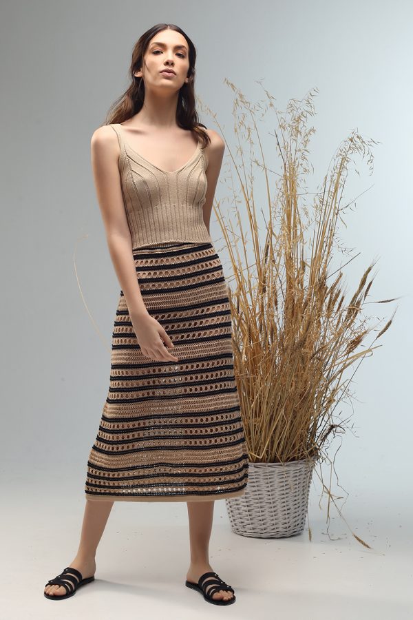 fuly tube skirt knitted by Nima liminal ss21 collection